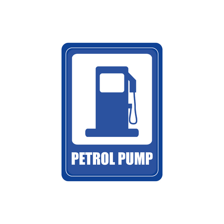 Isolated blue transit signal with a gas station iconのイラスト素材