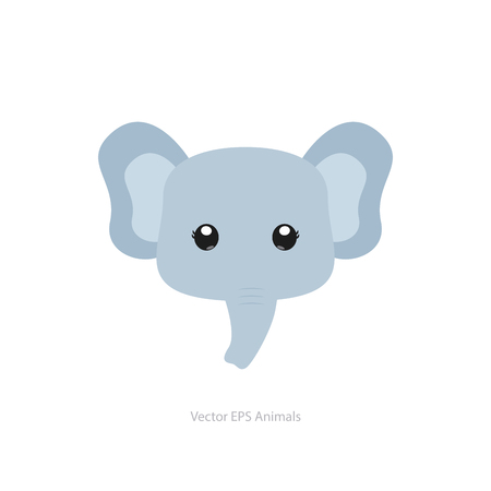 Isolated cute elephant on a white backgroundのイラスト素材