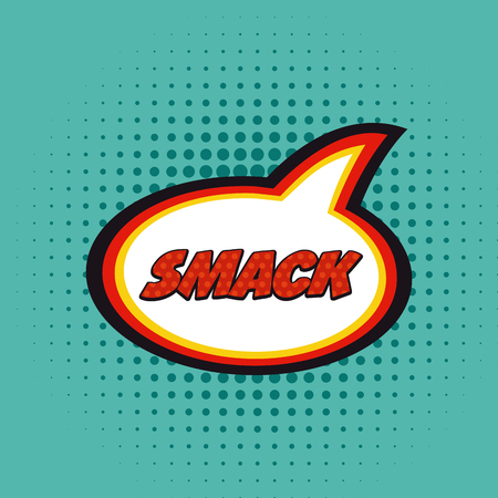 Isolated comic expression with text on a blue textured backgroundのイラスト素材