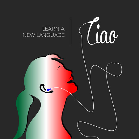 Learn italian graphic design, Vector illustrationのイラスト素材