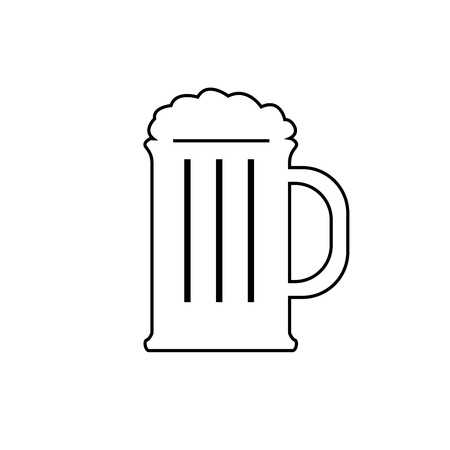 Isolated beer mug icon on white background, Vector illustrationのイラスト素材