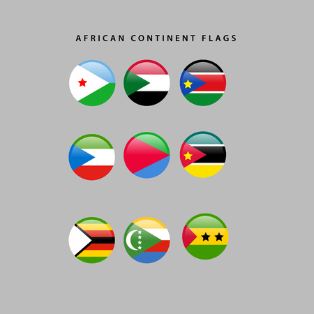 Set of flags from africa, Vector illustrationのイラスト素材