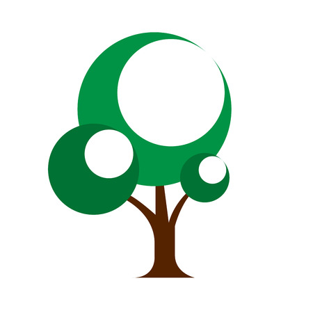 Isolated abstract tree on a white background, Vector illustrationのイラスト素材