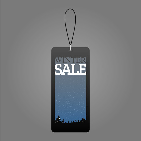 Isolated winter sale tag on a colored background, Vector illustrationのイラスト素材