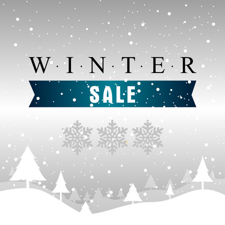 Winter sale colored background with text, Vector illustrationのイラスト素材