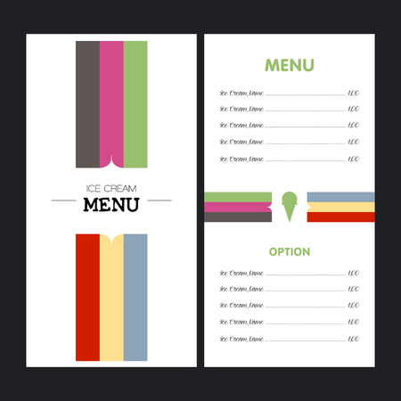 Colored menu design with text and elements, Vector illustrationのイラスト素材
