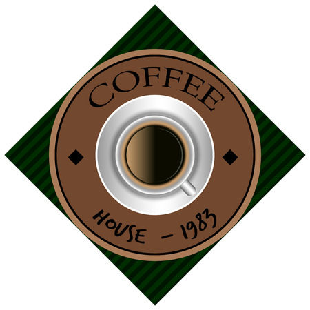 Isolated coffee label on a white background, Vector illustrationのイラスト素材