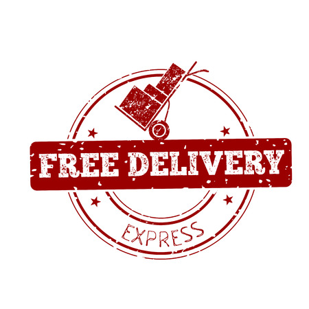 Isolated free delivery label with text, Vector illustrationのイラスト素材