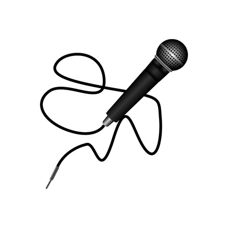 Isolated microphone on a white background, Vector illustrationのイラスト素材
