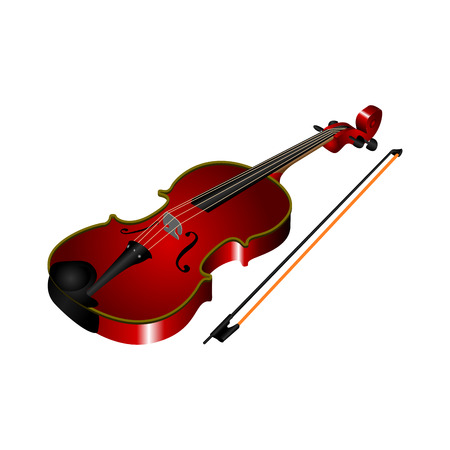 Isolated violin on a white background, Vector illustrationのイラスト素材