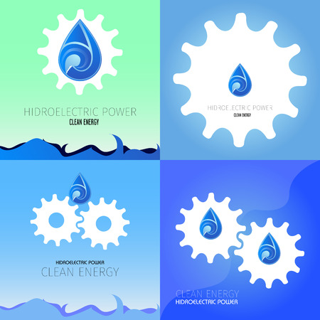 Set of clean energy graphic designs, Vector illustrationのイラスト素材