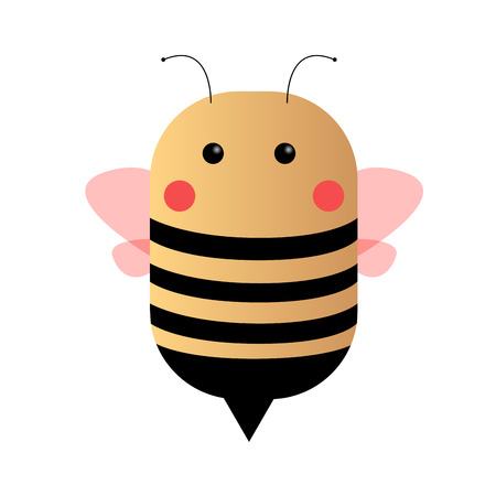 Isolated cute bee on a white background, Vector illustrationのイラスト素材