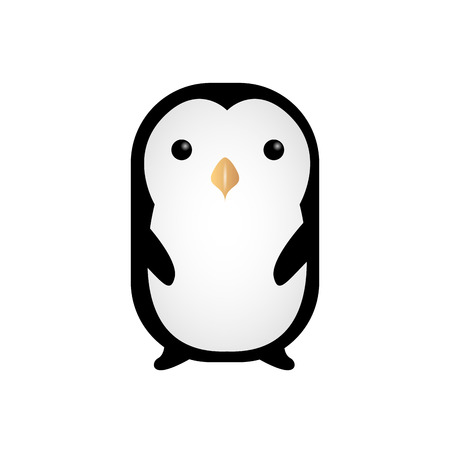 Isolated cute penguin on a white background, Vector illustrationのイラスト素材