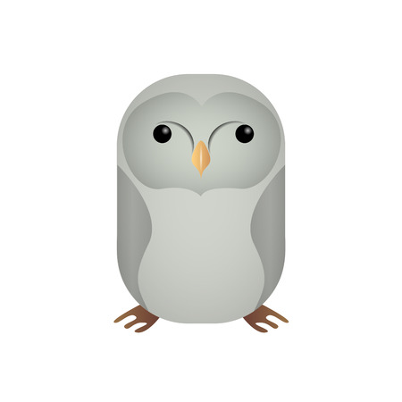 Isolated cute owl on a white background, Vector illustrationのイラスト素材
