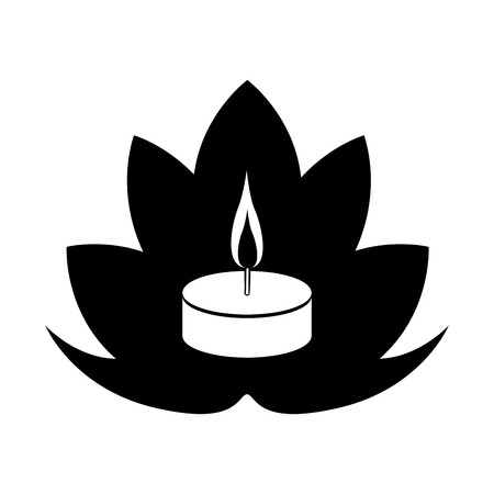 Isolated silhouette of a candle, Spa icon Vector illustrationのイラスト素材
