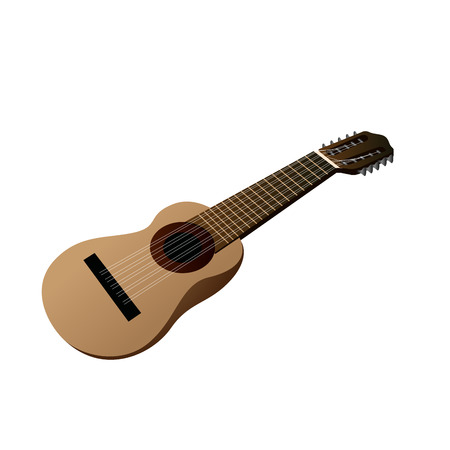 Isolated guitar on a white background, Vector illustrationのイラスト素材