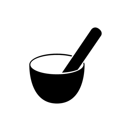 Isolated silhouette of a mortar and a pestle, Spa icon Vector illustrationのイラスト素材