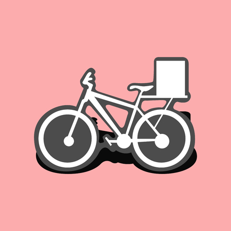 Isolated bicycle icon on a colored background, Vector illustrationのイラスト素材