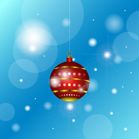 Blue christmas background with an isolated ornament, Vector illustrationのイラスト素材