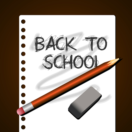 Isolated paper with a sketch, Back to school vector illustrationのイラスト素材