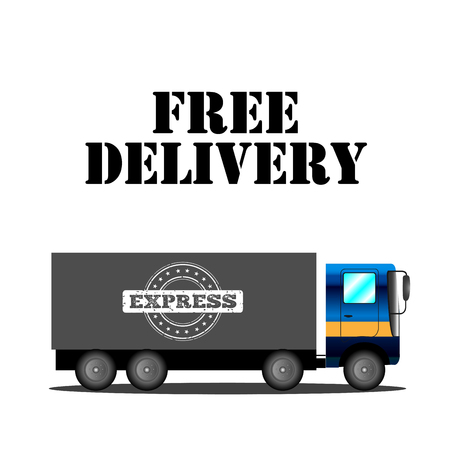 Isolated truck with free delivery tag, Vector illustrationのイラスト素材