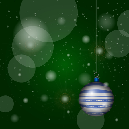 Green christmas background with an isolated ornament, Vector illustrationのイラスト素材