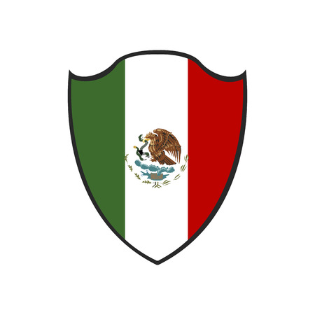 Isolated Mexican badge on a white background, Vector illustrationのイラスト素材