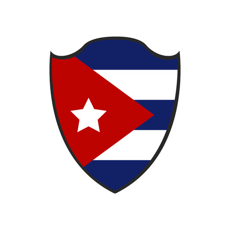 Isolated flag of Cuba on a badge, Vector illustrationのイラスト素材