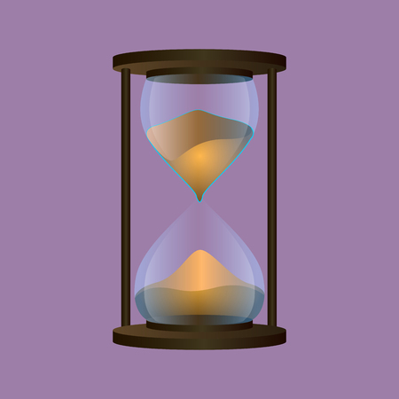Isolated sand clock on a colored background, Vector illustration