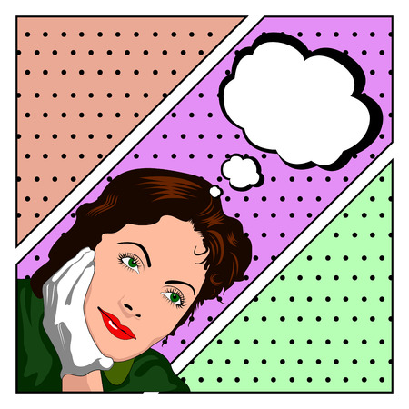 Comic pop art woman graphic design, Vector illustrationのイラスト素材