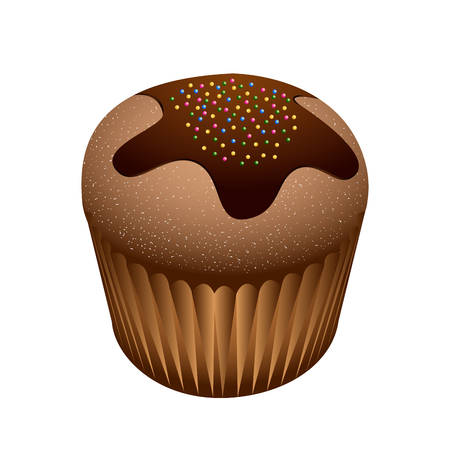 Isolated small cake on a white background, Vector illustrationのイラスト素材