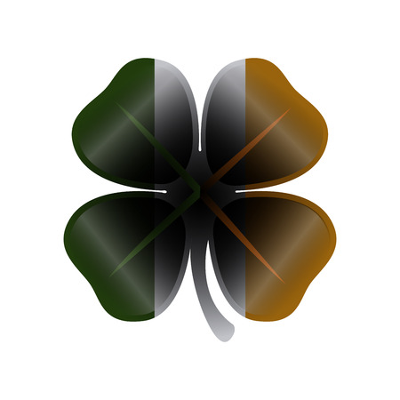 Isolated traditional clover with the irish flag, Patrick's day Vector illustrationのイラスト素材
