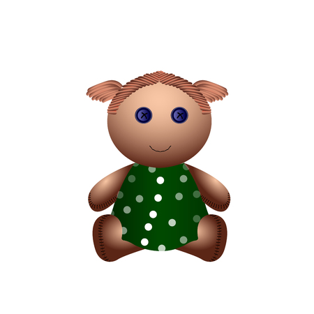 Isolated doll toy on a white background, Vector illustrationのイラスト素材