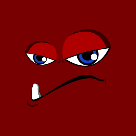 Isolated red monster with a big tooth, Vector illustrationのイラスト素材