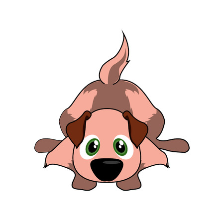 Isolated cute dog on a white background, Vector illustrationのイラスト素材