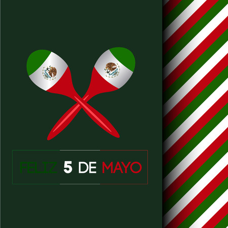 Isolated pair of maracas on a colored background, Cinco de mayo vector illustrationのイラスト素材
