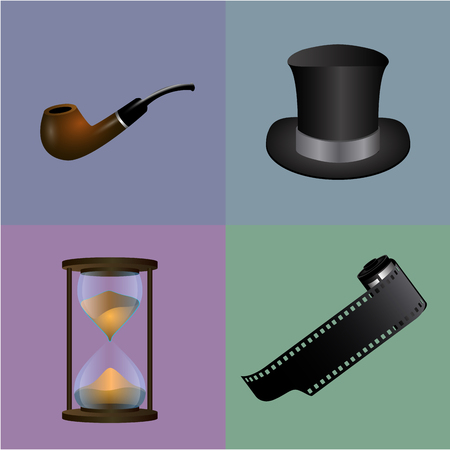 Set of different hipster objects, Vector illustrationのイラスト素材