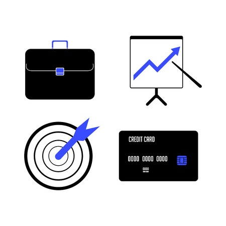 Set of business icons on a white background, Vector illustrationのイラスト素材