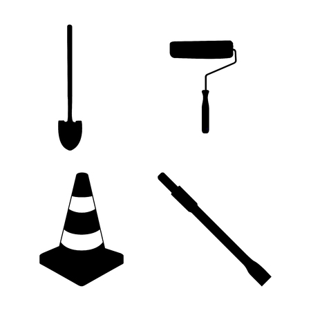 Set of construction icons on a white background, Vector illustrationのイラスト素材
