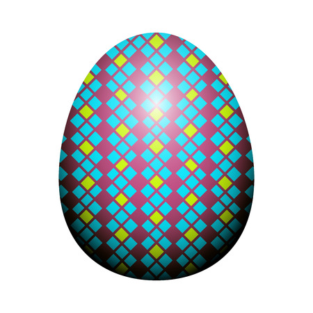 Isolated textured easter egg on a white background, Vector illustrationのイラスト素材