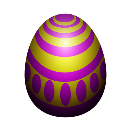Isolated textured easter egg on a white background, Vector illustrationのイラスト素材