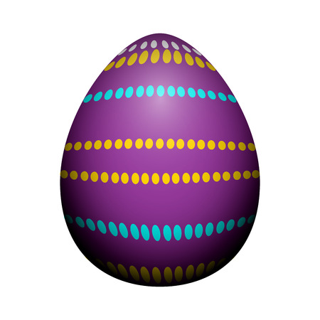 Isolated textured easter egg on a white background, Vector illustrationのイラスト素材