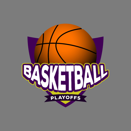 Isolated basketball emblem on a colored background, Vector illustrationのイラスト素材