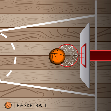 Isolated basketball ball and a net on the field, Vector illustrationのイラスト素材