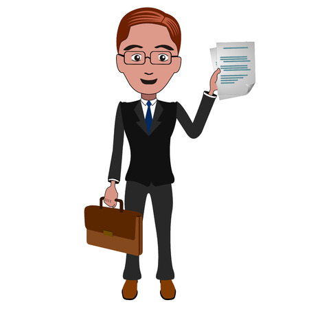 Isolated businessman on a white background, Vector illustrationのイラスト素材