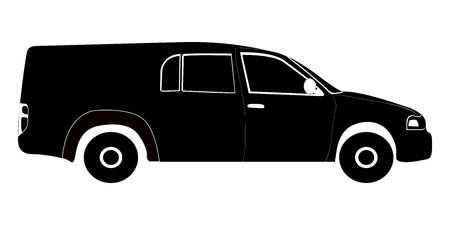 Isolated silhouette of a van, Vector illustrationのイラスト素材
