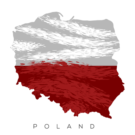 Isolated Polish map with its flag, Vector illustrationのイラスト素材