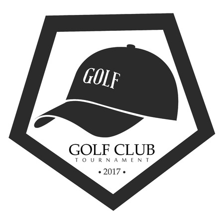 Isolated retro golf emblem on a white background, Vector illustrationのイラスト素材