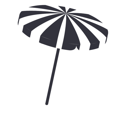 Isolated silhouette of a beach umbrella, Vector illustrationのイラスト素材