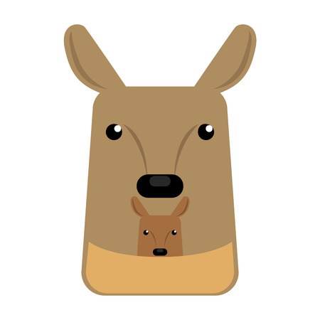 Isolated abstract kangaroo on a white background, Vector illustrationのイラスト素材